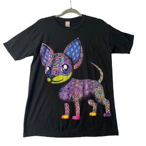 Vtg Vice Graphic Chihuahua Tee T-Shirt Unisex Medium Black Single Stitch Mexico